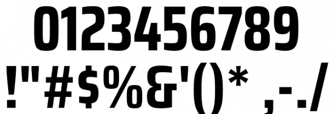 Saira Condensed Bold Font OTHER CHARS