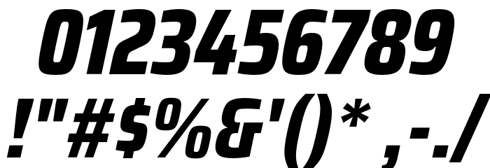 Saira Condensed ExtraBold Italic Font OTHER CHARS