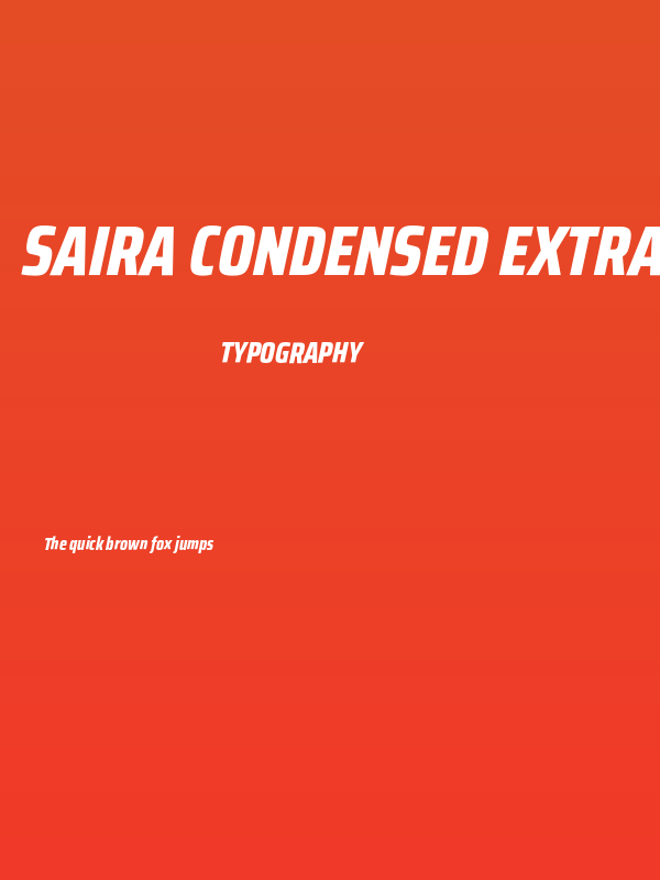Saira Condensed ExtraBold Italic Poster