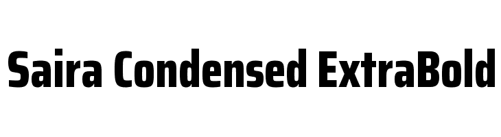 Saira Condensed ExtraBold  Frei Schriftart Herunterladen