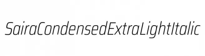 Saira Condensed ExtraLight Italic  नि: शुल्क फ़ॉन्ट्स डाउनलोड