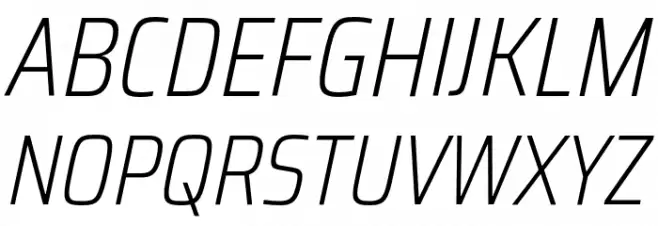 Saira Condensed ExtraLight Italic Polices MAJUSCULES