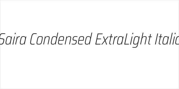 Saira Condensed ExtraLight Italic Logo