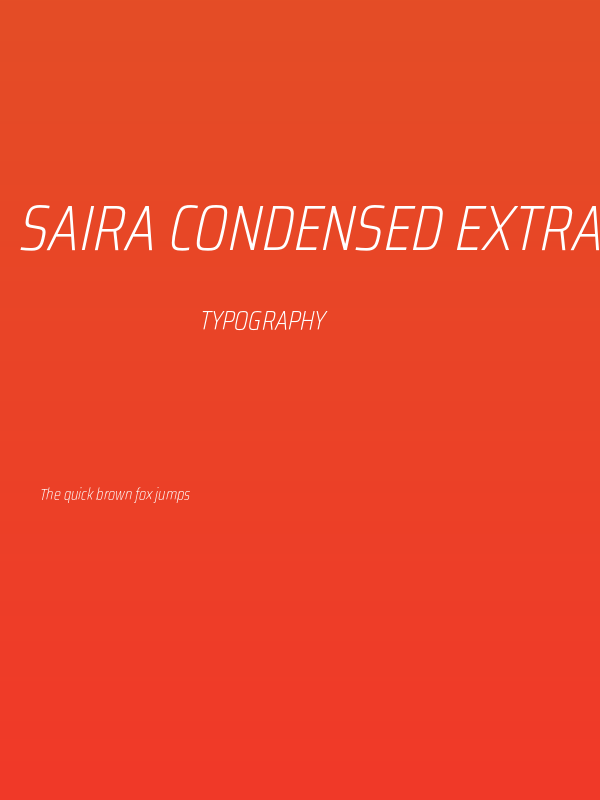 Saira Condensed ExtraLight Italic Poster