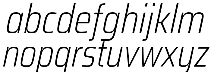 Saira Condensed ExtraLight Italic Font LOWERCASE
