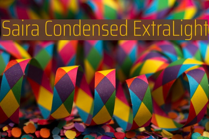 Saira Condensed ExtraLight Font examples