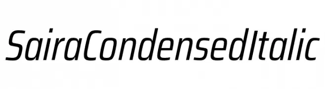 Saira Condensed Italic  Fuentes Gratis Descargar