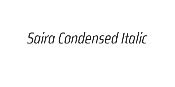 Saira Condensed Italic Logo