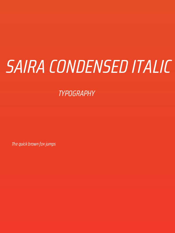 Saira Condensed Italic Poster