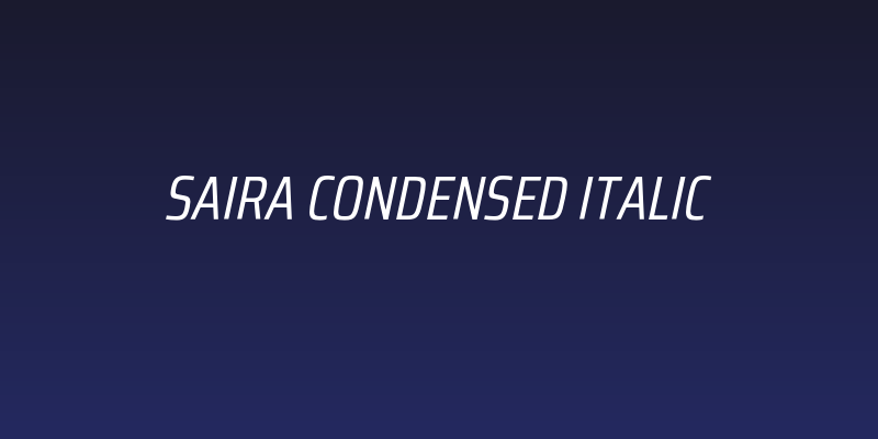 Saira Condensed Italic Social Header