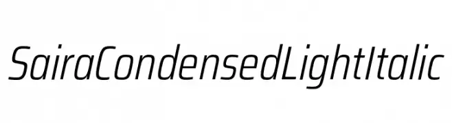 Saira Condensed Light Italic  Fuentes Gratis Descargar