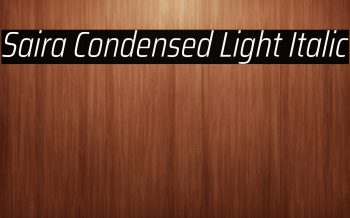 Saira Condensed Light Italic Example 3