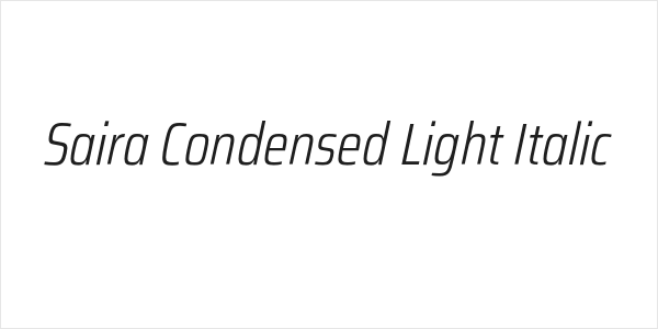 Saira Condensed Light Italic Logo