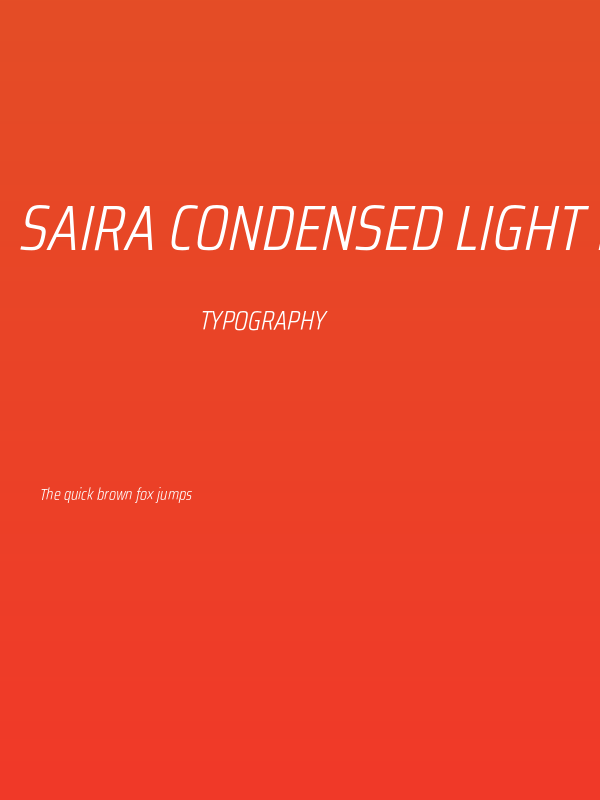 Saira Condensed Light Italic Poster