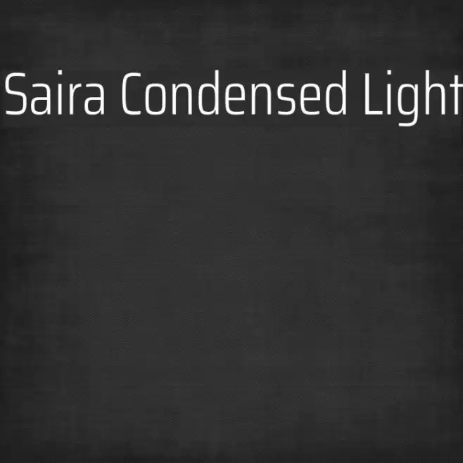 Saira Condensed Light Font examples