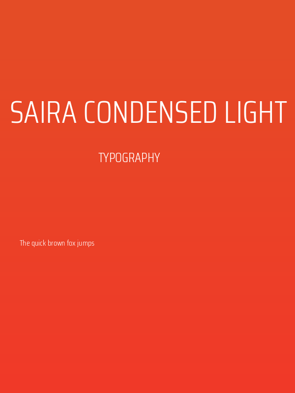 Saira Condensed Light Poster