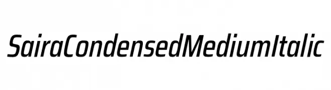 Saira Condensed Medium Italic  Fuentes Gratis Descargar