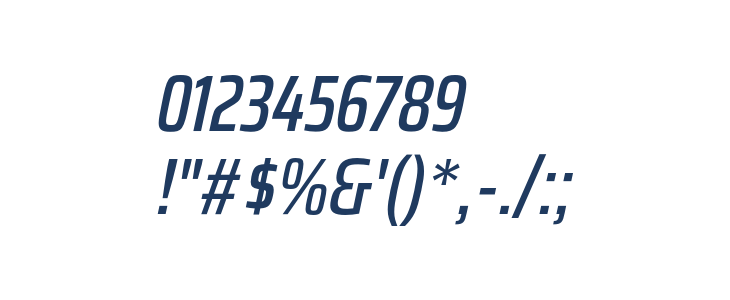 Saira Condensed Medium Italic Other Characters