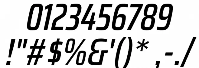 Saira Condensed Medium Italic Font OTHER CHARS