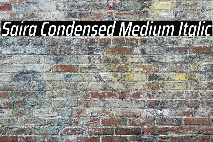 Saira Condensed Medium Italic Example 1