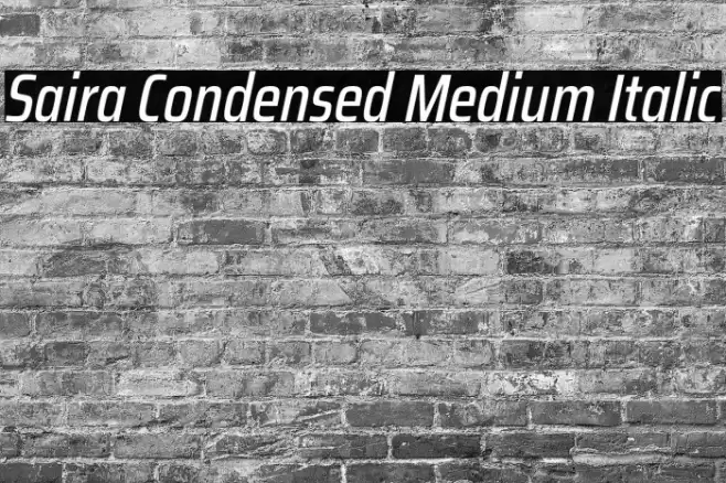 Saira Condensed Medium Italic Font examples