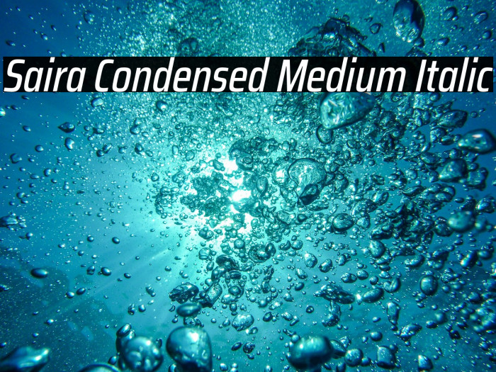 Saira Condensed Medium Italic Example 2