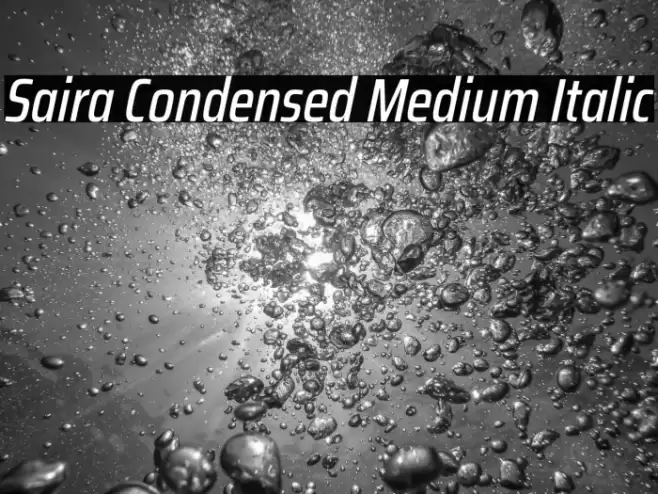 Saira Condensed Medium Italic Font examples