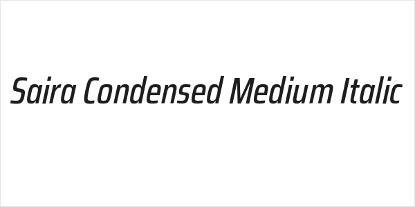 Saira Condensed Medium Italic Logo