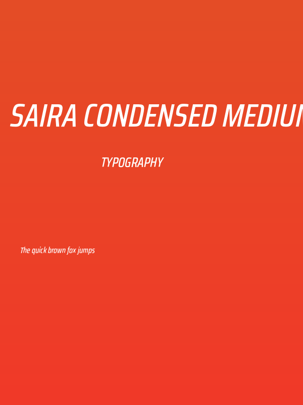 Saira Condensed Medium Italic Poster