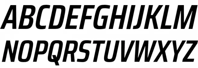 Saira Condensed SemiBold Italic Polices MAJUSCULES
