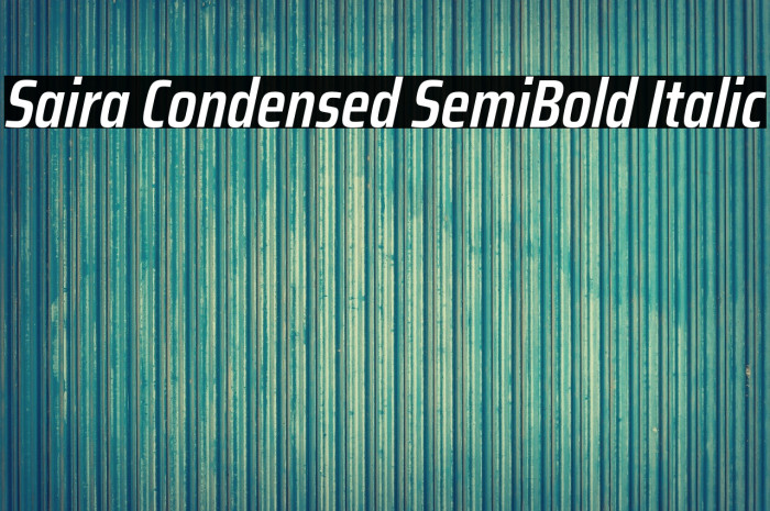 Saira Condensed SemiBold Italic Example 3