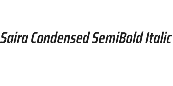 Saira Condensed SemiBold Italic Logo