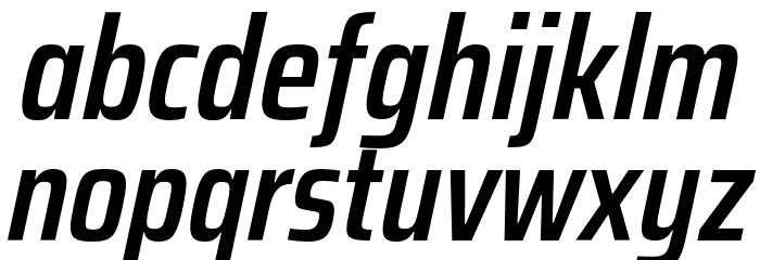 Saira Condensed SemiBold Italic Font LOWERCASE