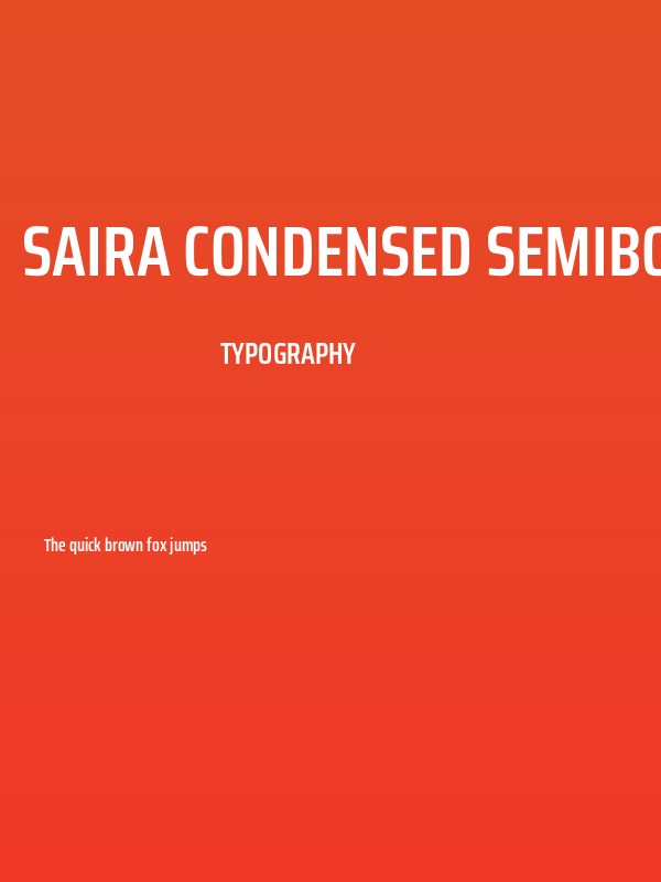 Saira Condensed SemiBold Poster