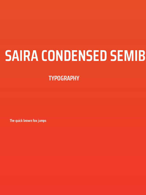 Saira Condensed SemiBold Poster