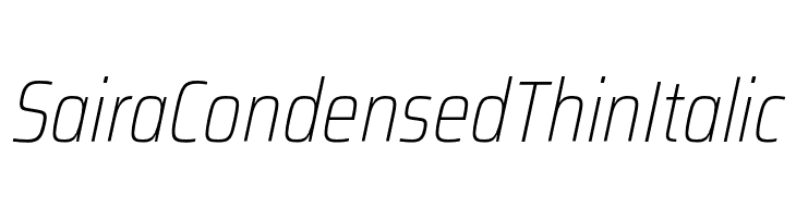 Saira Condensed Thin Italic  font caratteri gratis
