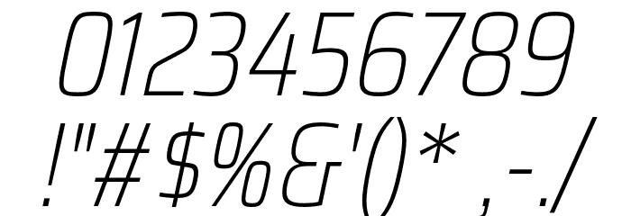 Saira Condensed Thin Italic Font OTHER CHARS