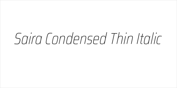 Saira Condensed Thin Italic Logo
