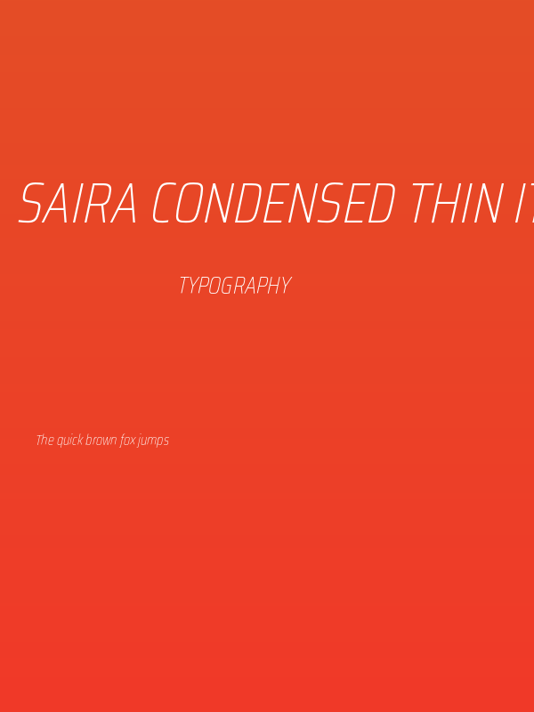Saira Condensed Thin Italic Poster