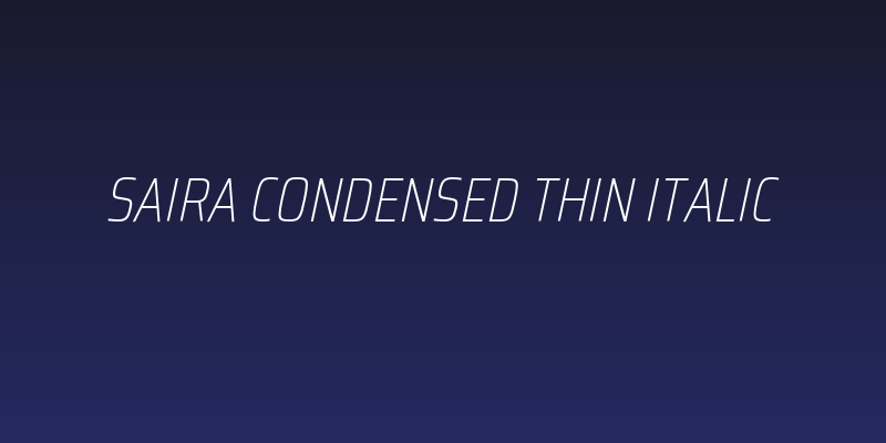 Saira Condensed Thin Italic Social Header