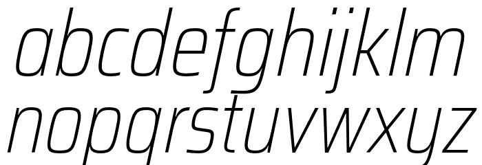 Saira Condensed Thin Italic Font LOWERCASE