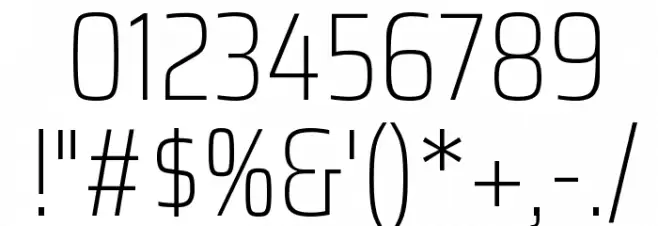 Saira Condensed Thin Font OTHER CHARS