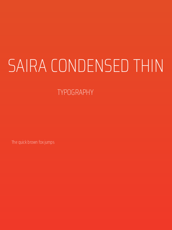 Saira Condensed Thin Poster