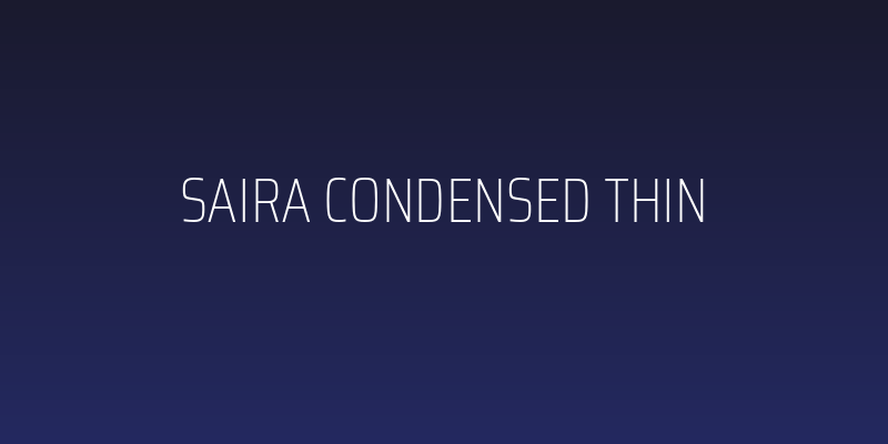 Saira Condensed Thin Social Header