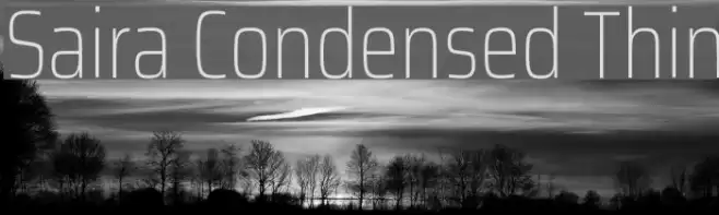 Saira Condensed Thin Font examples