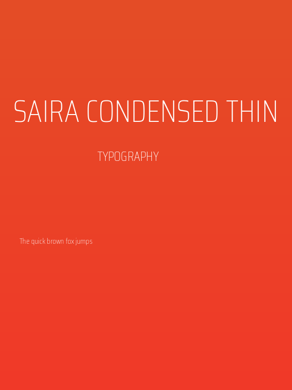Saira Condensed Thin Poster