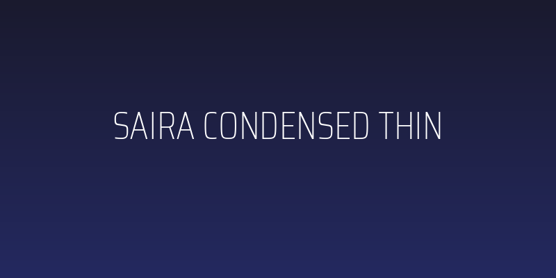 Saira Condensed Thin Social Header