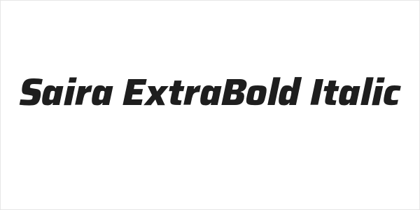 Saira ExtraBold Italic Logo