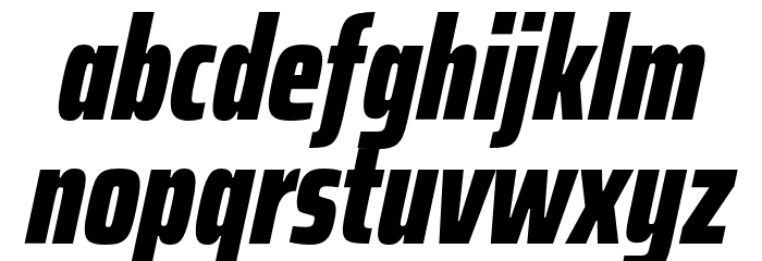 Saira ExtraCondensed Black Italic Font LOWERCASE