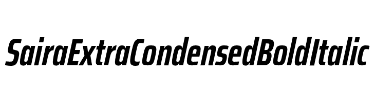 Saira ExtraCondensed Bold Italic  font caratteri gratis